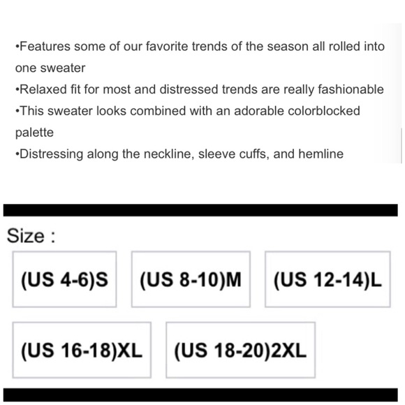 1 Left: XLs Dusty 🌹 ColorBlock Distressed Sweater - Picture 6 of 7